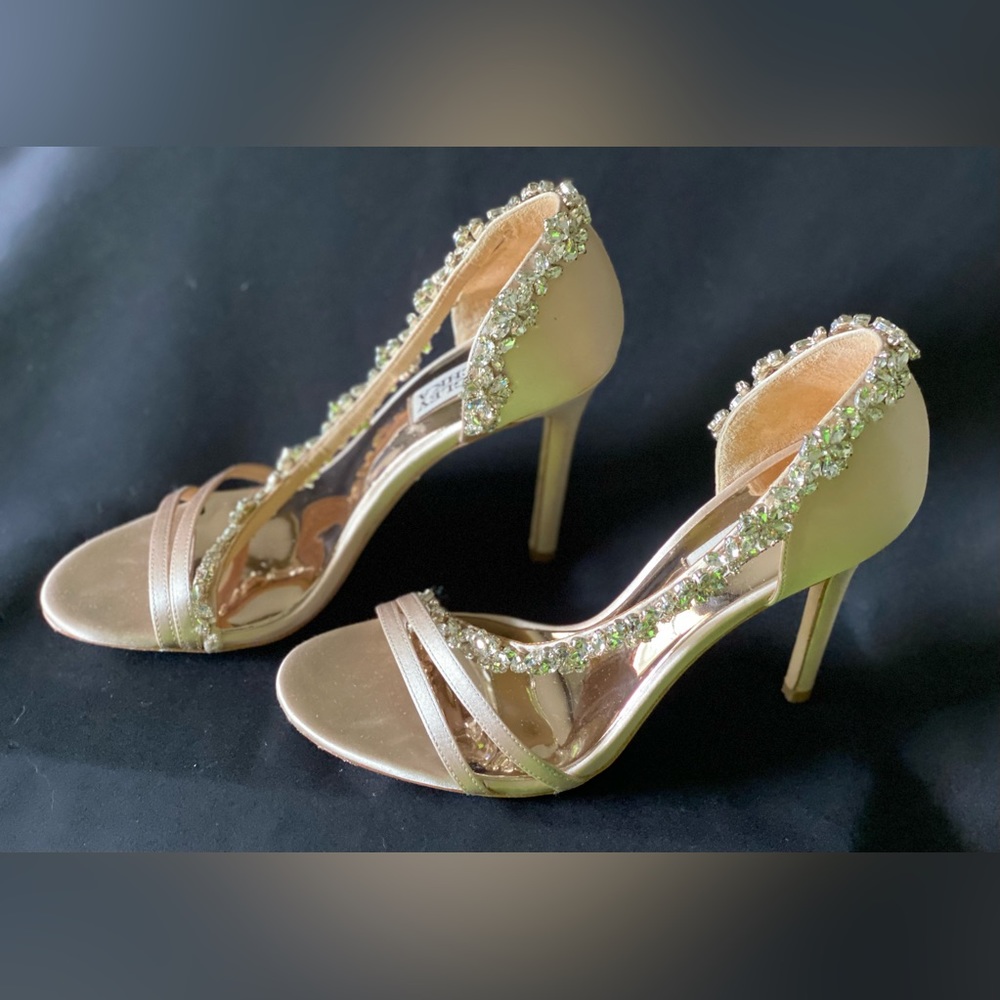 GORGEOUS Womens EUC Badgley Mischka Voletta Crystal Embellished Stiletto Sandals - Picture 11 of 16